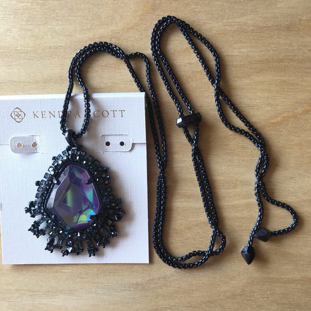 Kendra Scott Navy Gunmetal Dichroic Daenery